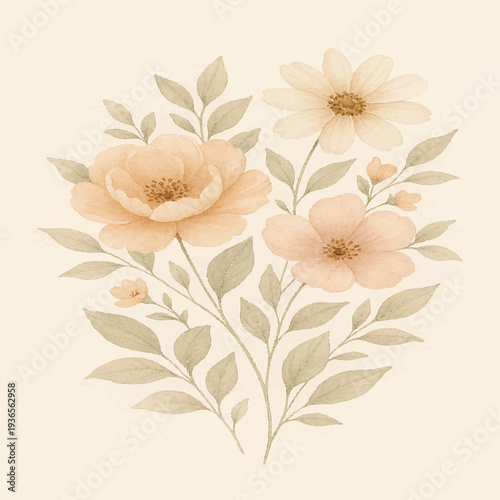 abstract floral background with flowers. Pinterest styled