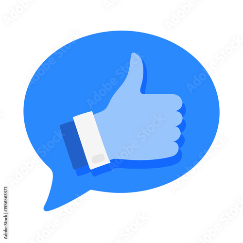 A 3d vector illustration of a thumbs up hand icon symbol used as a social media like button or business success sign for web internet communication and voting yes