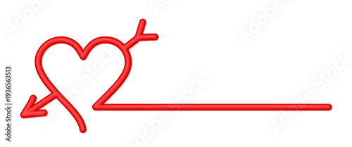 One line stylized heart symbol with arrow.