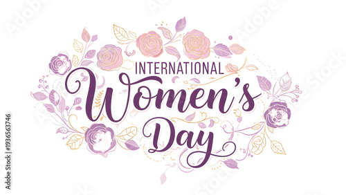 International Women's Day celebration with elegant floral design