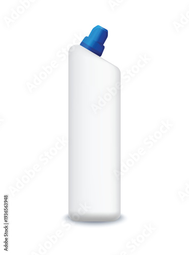 White bottle with blue cap, designed specifically for cleaning products mockup