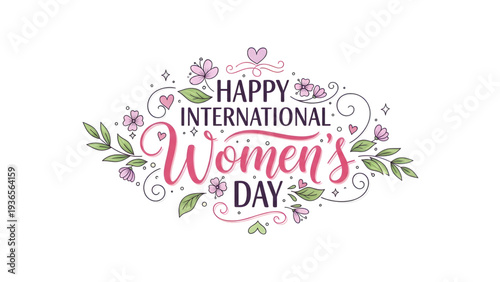 Celebrate International Women's Day with flowers and hearts