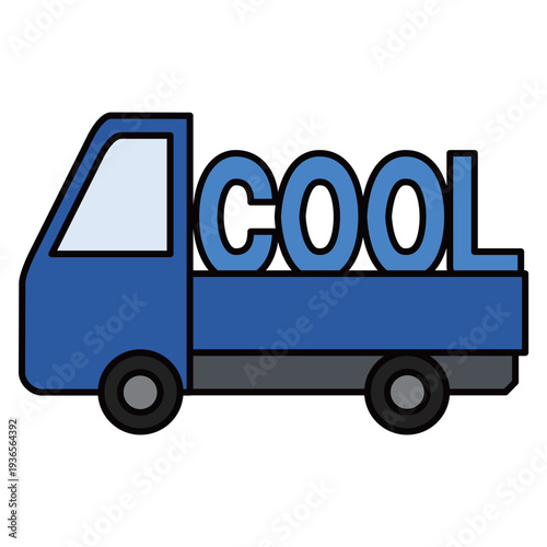 クール便・冷蔵配送のトラックのイラスト