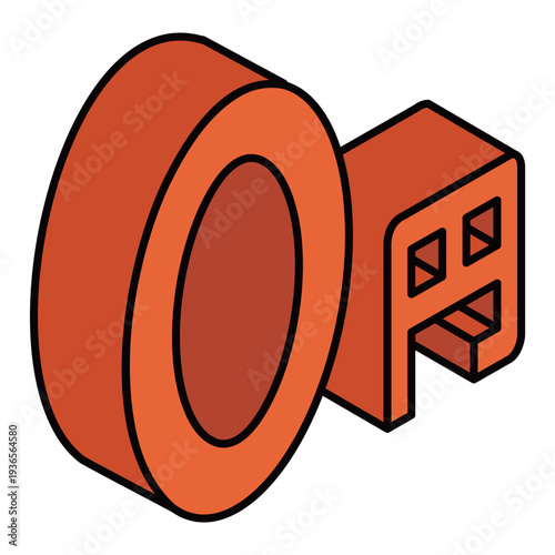 0円の立体的な3D文字ロゴ