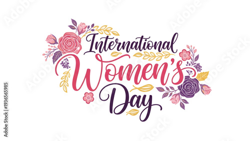 Vibrant International Women's Day celebration with floral design