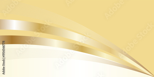 luxury shiny gold gradient background with golden wave thin line papercut design. Premium 3d abstract vector bronze gold glowing 3d wallpaper