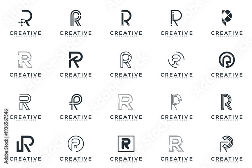 abstract creative letter R logo vector, bussines logo letter R 