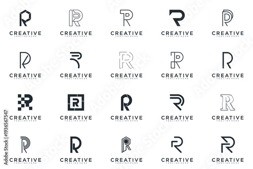 abstract creative letter R logo vector, bussines logo letter R 