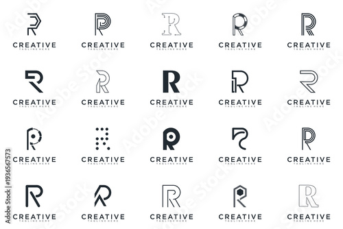 abstract creative letter R logo vector, bussines logo letter R 