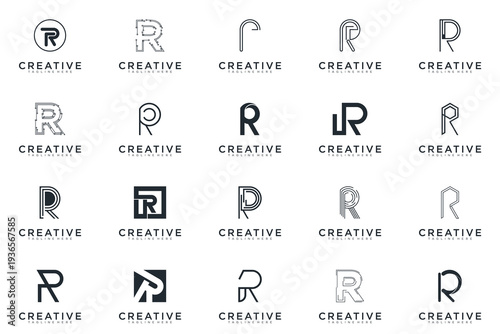 abstract creative letter R logo vector, bussines logo letter R 