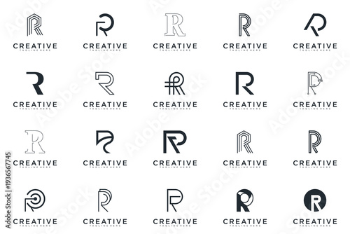 abstract creative letter R logo vector, bussines logo letter R 