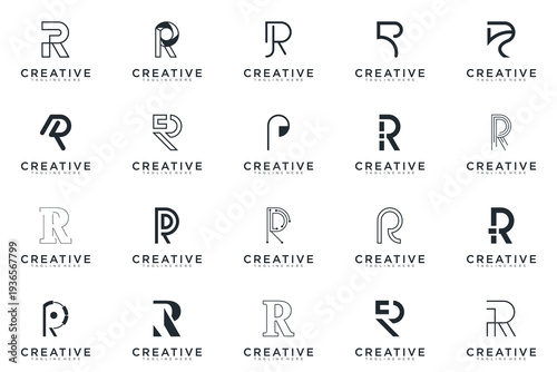 abstract creative letter R logo vector, bussines logo letter R 