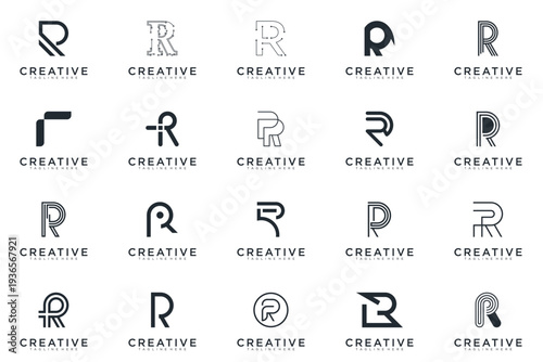 abstract creative letter R logo vector, bussines logo letter R 