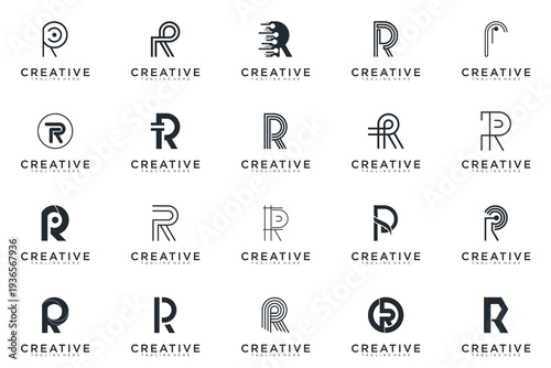 abstract creative letter R logo vector, bussines logo letter R 