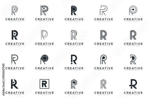 abstract creative letter R logo vector, bussines logo letter R 