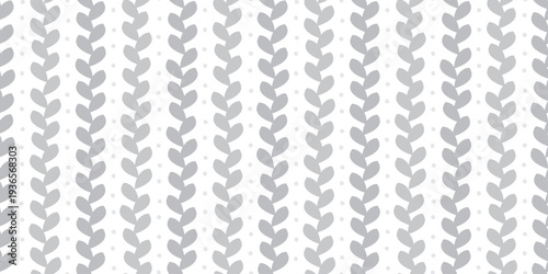 グレーの葉模様とドットのシンプル背景