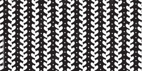 白黒のリーフ柄シームレスパターン