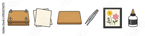 Tools for pressing flowers and creating botanical art and crafts