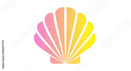 Colorful Scallop Shell with Gradient and Geometric Pattern