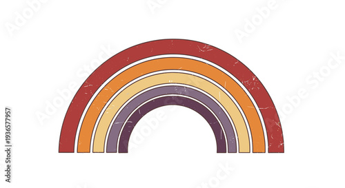 Retro Rainbow Graphic with Vintage Texture