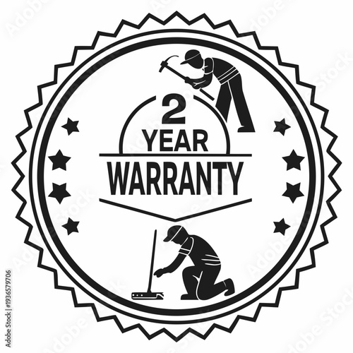 2 year warranty stamp with the text