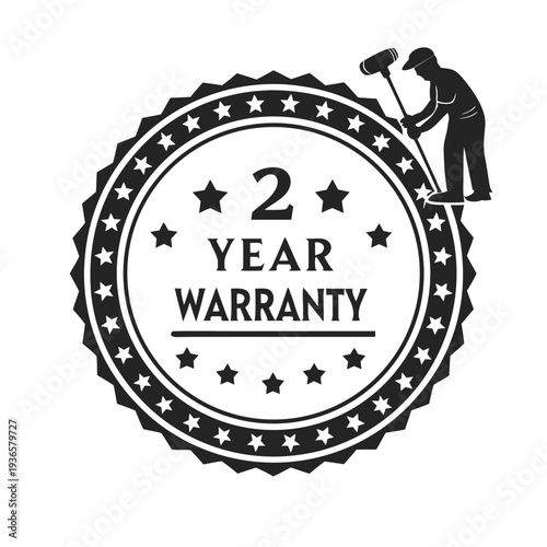 2 year warranty stamp with the text