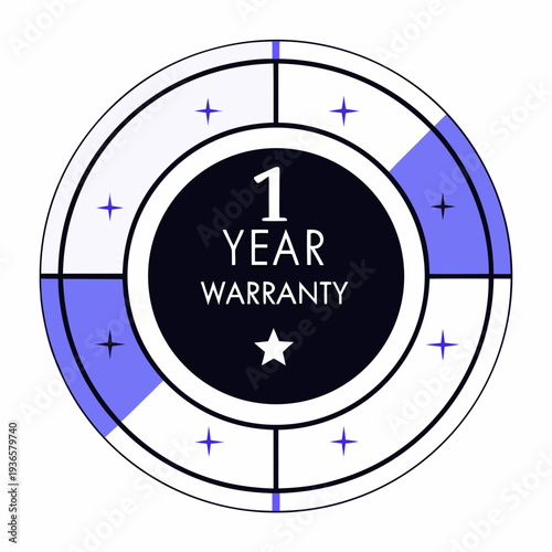 1 year warranty stamp with the text