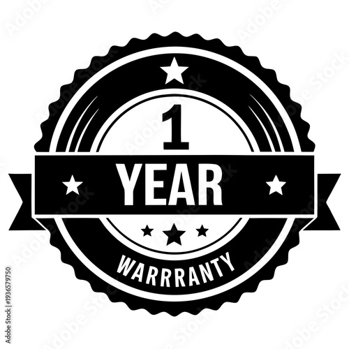 1 year warranty stamp with the text