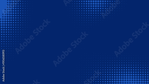 Modern blue background featuring halftone dots forming geometric corners. Elegant minimal composition suitable for marketing, presentations, and modern web design.