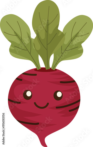 radish happy vegetable cartoon character
