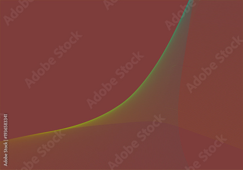 Dark Maroon Abstract Gradient Curve with Neon Green Accent | Minimal Aesthetic Wallpaper