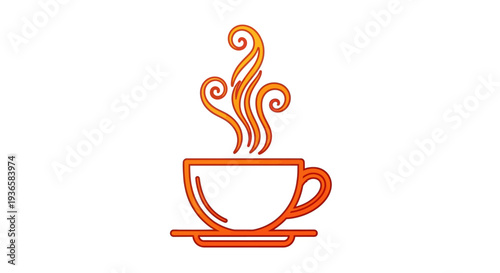 Steaming hot cup of coffee.