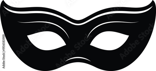 black mask on white background
