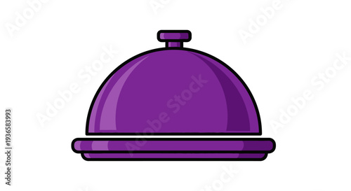 Purple cloche serving dish cover.