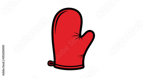 Red Oven Mitt Glove Isolated.