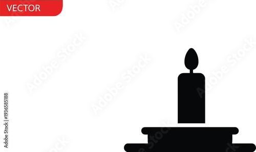 Black candle on a holder vector illustration