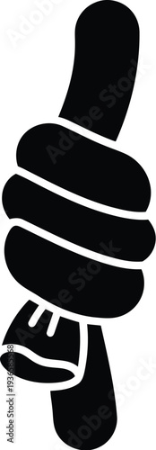 Black silhouette of a paintbrush with a thumb up vector illustration