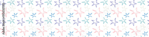 Template cosmetic label design with seamless stars pattern — vector hand drawn spray effect. Star background for childish banner, dreamlike design, childlike wrapping and branding