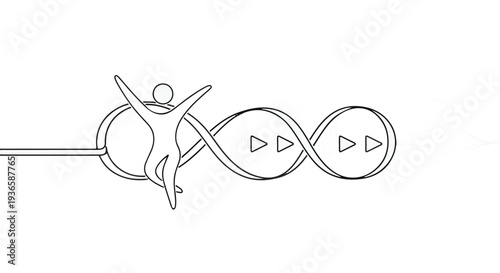 Person embracing infinite loop of progress and creativity