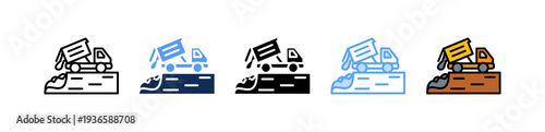 Landfill Management Icon Multiple Style