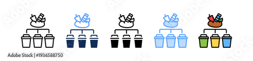 Waste Segregation Icon Multiple Style