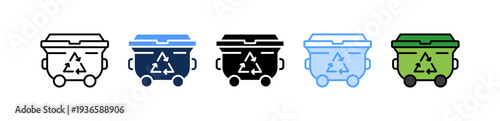 Industrial Waste Icon Multiple Style