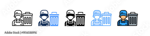Trash Collector Icon Multiple Style