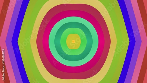 Vibrant Hexagonal Patterns with Concentric Circles.