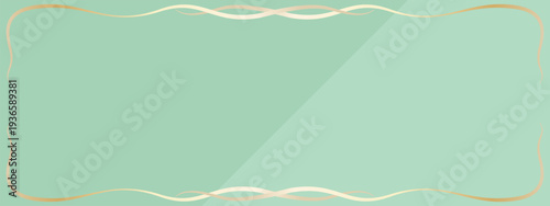 高級感のあるラインのバナー背景　ミント＆ゴールド