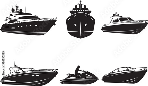 Boat icons set