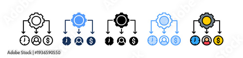 Resource Allocation Icon Multiple Style