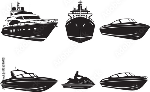 Boat icons set