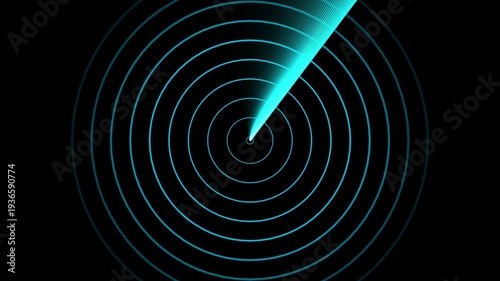 radar HUD sonar scanning 4k stock footage military surveillance sci-fi futuristic tracking navigation motion loop