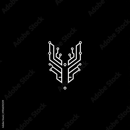 Wallpaper Mural Abstract Circuit Board Animal Head Logo Symbolizing Technology, AI, and Digital Innovation Torontodigital.ca